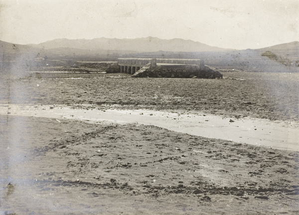 Bridge with road washed away, Weihaiwei