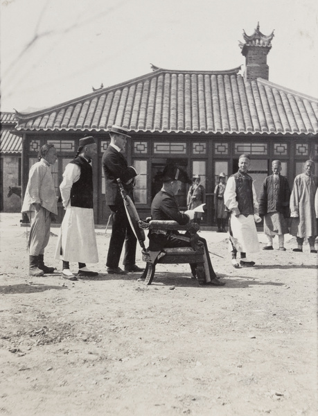 Village Headmen addressed by British Commissioner, Sir James Haldane Stewart Lockhart, Weihaiwei