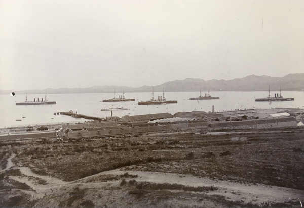 Warships in the harbour, Weihaiwei