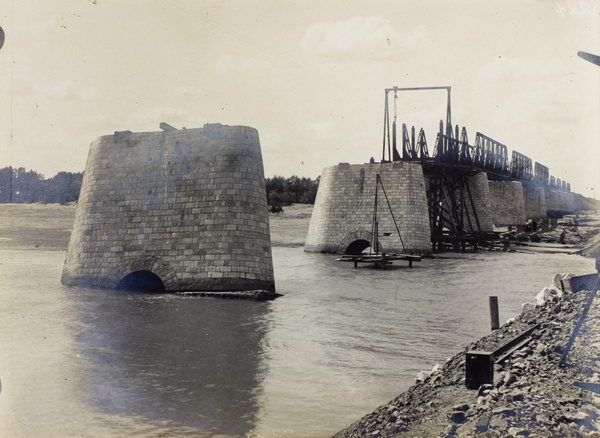 Railway bridge being built, near Qingdao