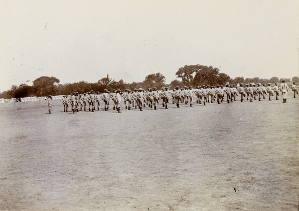 Soldiers square-bashing, Shandong