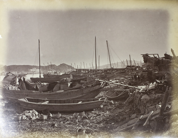 Junks damaged by the 1874 typhoon, Macau