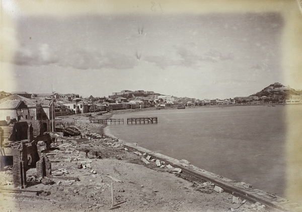 Damage caused by the 1874 typhoon in Praia Grande, Macau