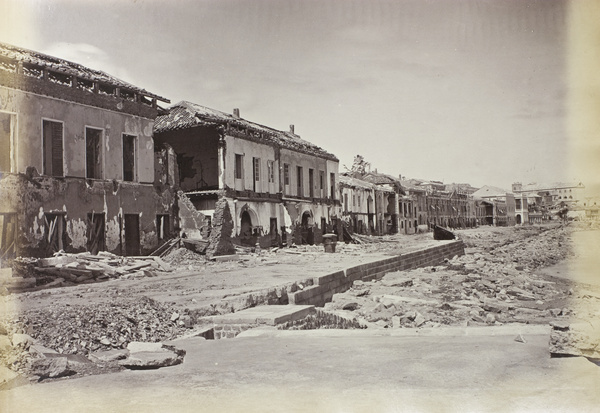 Damage caused by the 1874 typhoon in Praia Grande, Macau