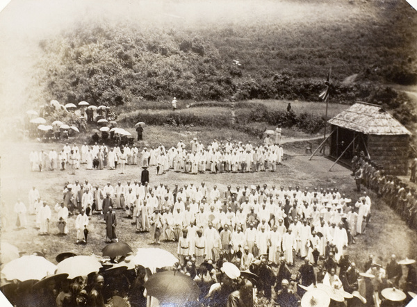 Gentry and elders of the New Territories communities at Tai Po Market (大埔墟), New Territories, Hong Kong