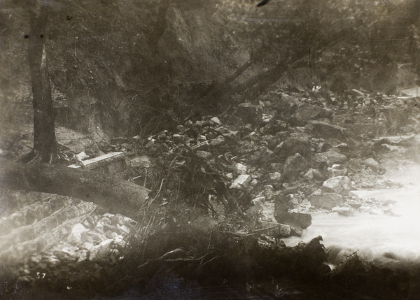 Damage caused by the 19th July 1926 rainstorm, Kennedy Road, Hong Kong