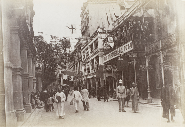 Queen's Road Central, decorated to celebrate Queen Victoria's Jubilee, Hong Kong