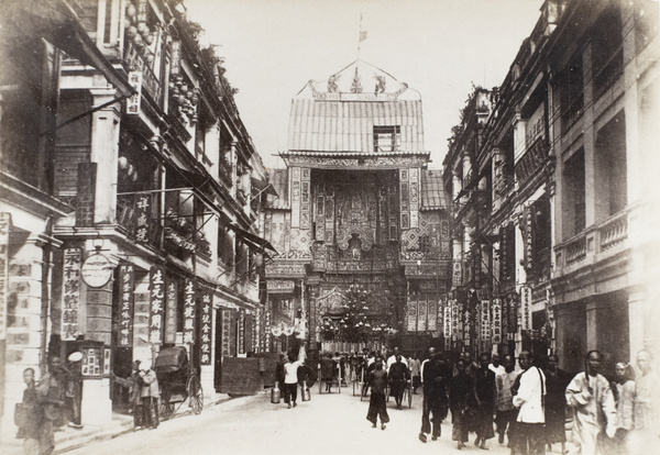 Queen's Road Central, decorated to celebrate Queen Victoria's Jubilee, Hong Kong