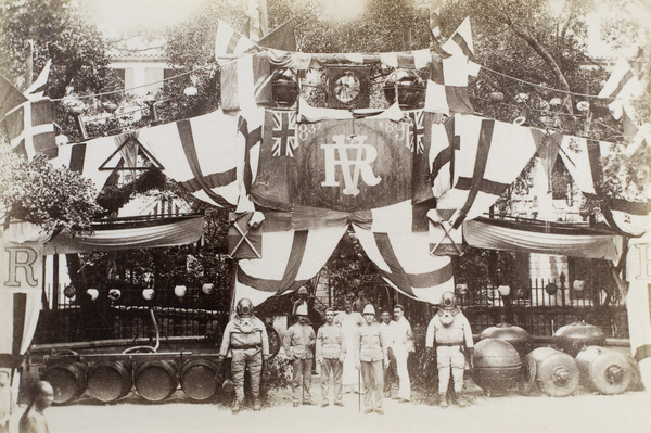 Royal Engineers display, Wellington Barracks, Hong Kong, for Queen Victoria's Diamond Jubilee