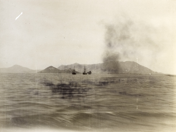 Chinese gunboats at Deep Bay (后海灣), Hong Kong