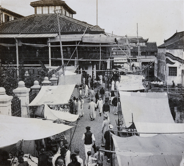 A market in a city