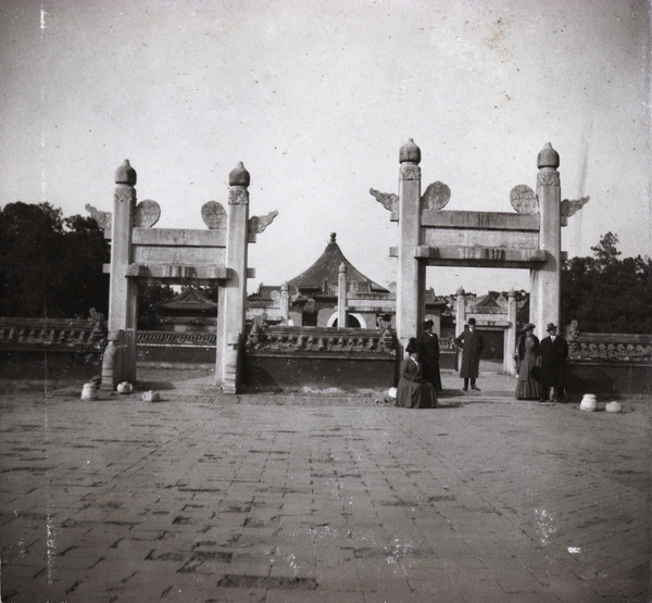 Visitors at the Temple of Heaven, Peking