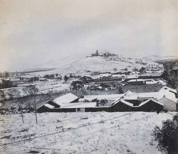 View of Pei Chi Ko (北极阁) in snow, Nanjing (南京市)