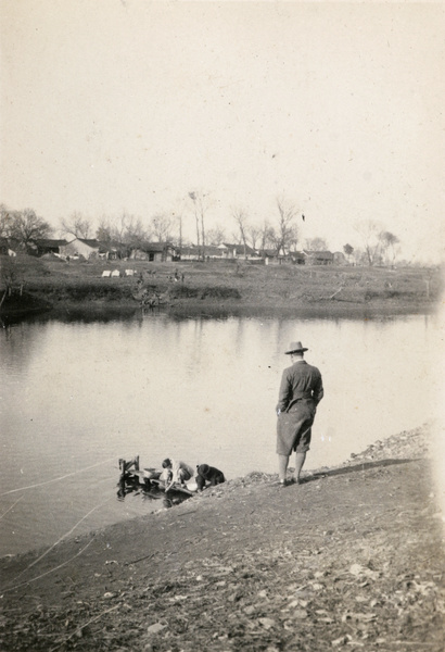 Washing in a river