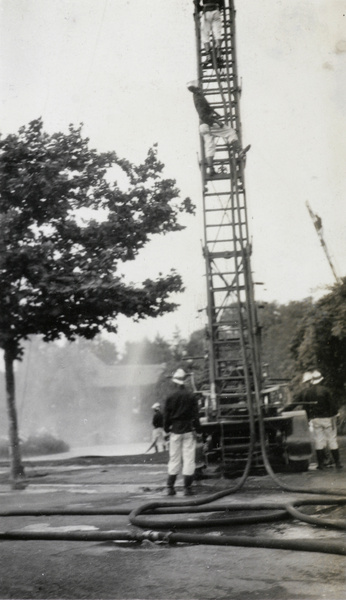 Fire-fighters practising, Shanghai