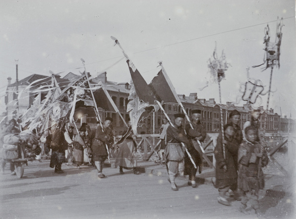 Procession crossing a bridge, Shanghai