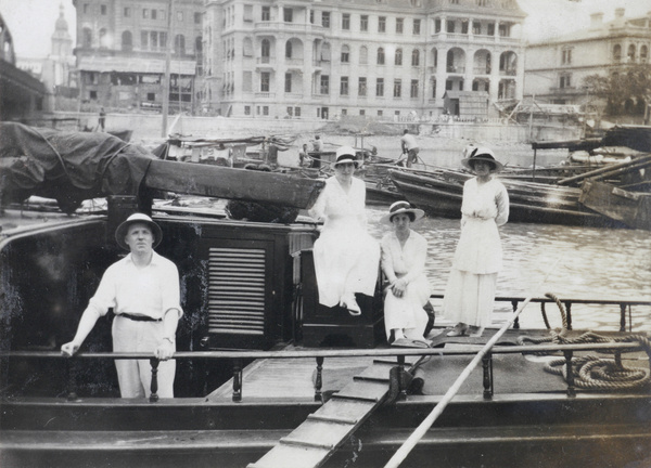 On a houseboat, by Garden Bridge, Shanghai