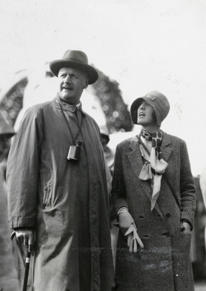 Sir Miles Lampson and his niece Ann Phipps at the Peking Races (Autumn Meeting), Beijing