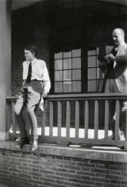 Mary Lampson, and G. Warren Swire with his camera, British Legation Lodge (Ta Tau Tze), Beijing