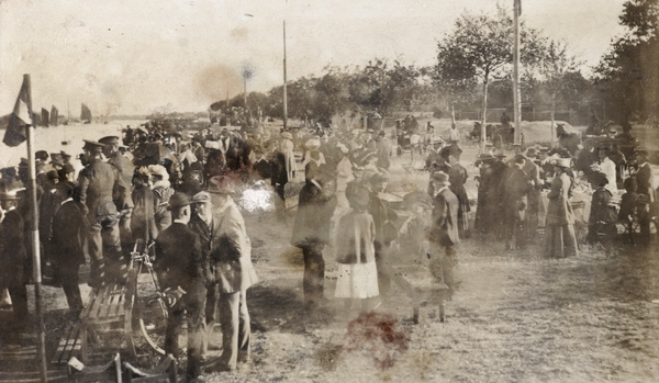 Spectators at a boat race, Shanghai, c.1910