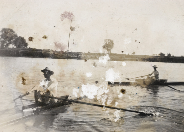 Sculling on the Huangpu River, Shanghai