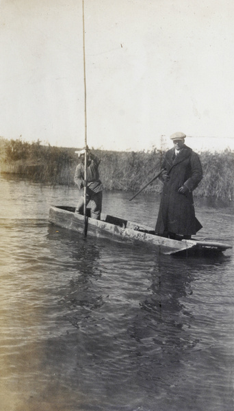 Duck hunter on a punt