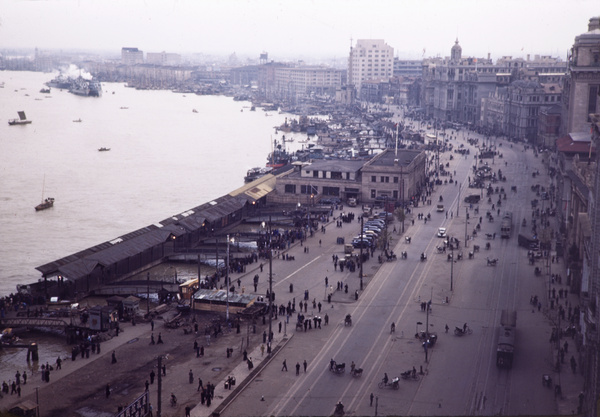 The Bund and Huangpu river, Shanghai, 1945