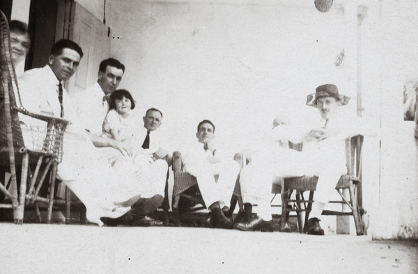 Group on the veranda, Sassoon Villa, Sassoon Road, Hong Kong