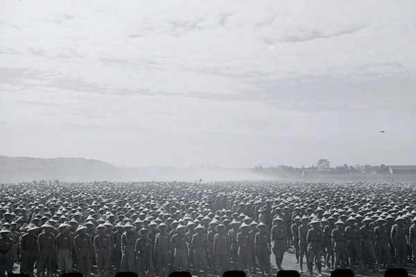 National Army soldiers, passing out parade