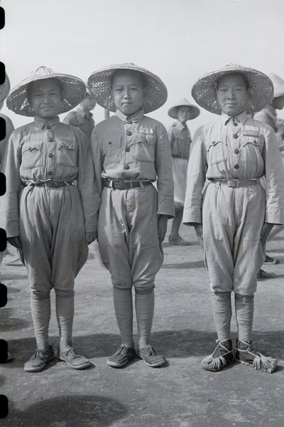 Female National Army soldiers, passing out parade