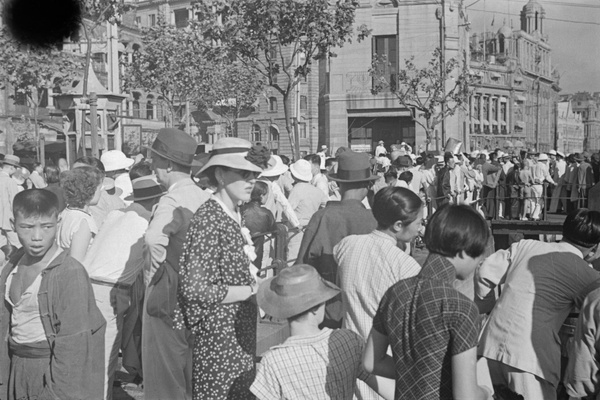 Evacuees on the Bund, Shanghai