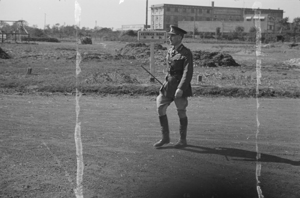 British Army officer in Keswick Road, Shanghai