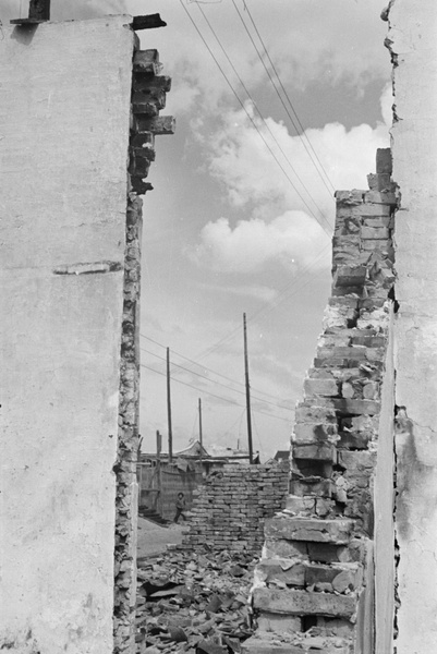 Damaged buildings, Shanghai