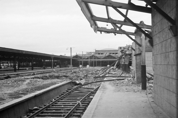 Bomb damage, North Railway Station, Shanghai