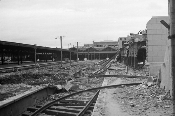 Bomb damage, North Railway Station, Shanghai