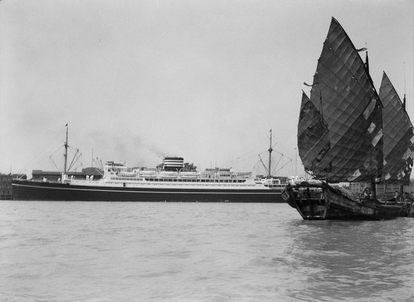 The 'Chichibu Maru' liner (later 'Kamakura Maru'), and a junk, Shanghai