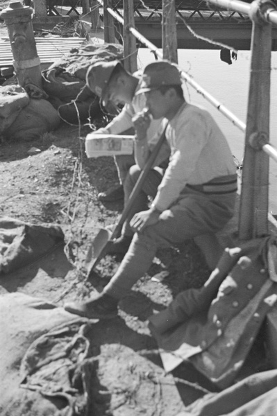 Japanese soldiers by Jessfield Railway Bridge, Shanghai