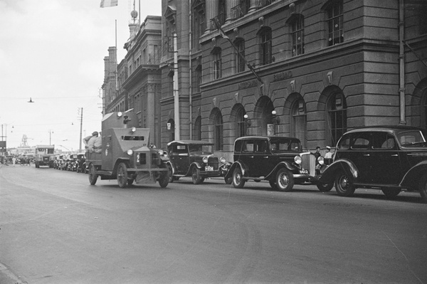 Shanghai Volunteer Corps armoured car no 2, Avenue Edward VII, Shanghai