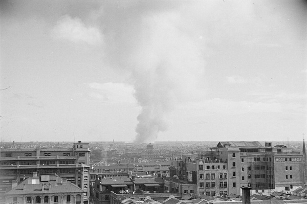Distant fires, Shanghai - and Hotel Plaza