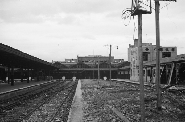 Bomb damage, North Railway Station, Shanghai