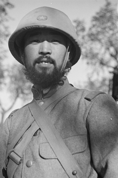 Japanese soldier by Jessfield Railway Bridge, Shanghai
