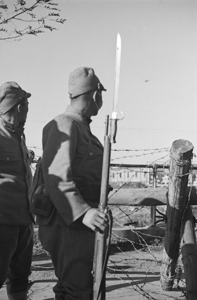 Japanese soldiers, Jessfield Railway Bridge, Shanghai