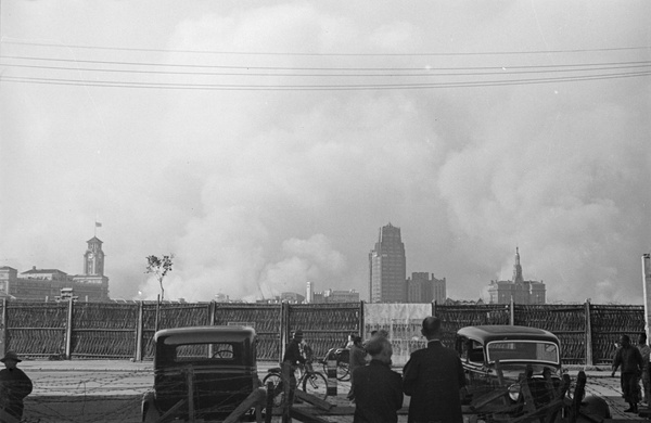 Fires viewed from the Race Club, Shanghai