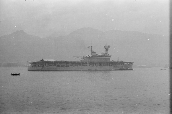 HMS Eagle, a Royal Navy aircraft carrier, Hong Kong