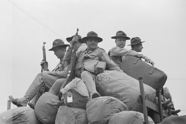 American Marines on a truck, Shanghai