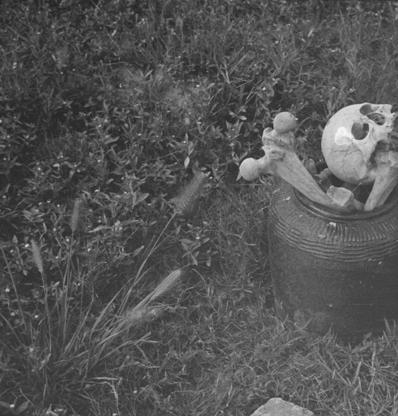 Burial urn with skull and bones, Shanghai