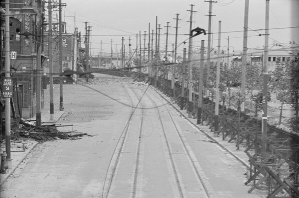 Damage on Boundary Road, Shanghai