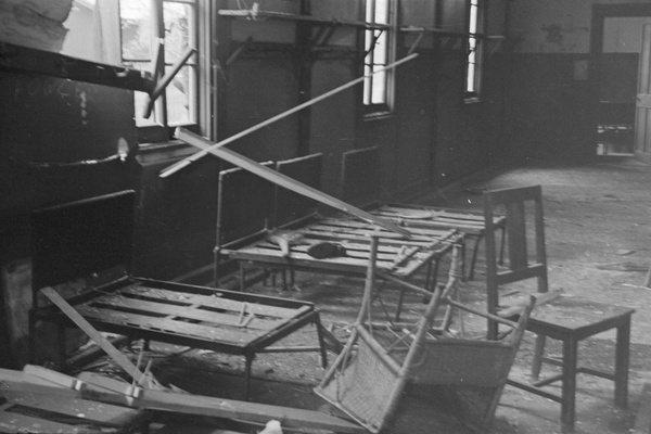 War damaged childrens' dormitory, Shanghai