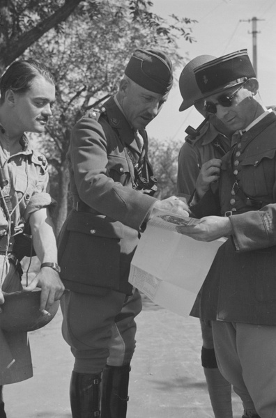 British, American and French officers, near Jessfield Railway Bridge, Shanghai