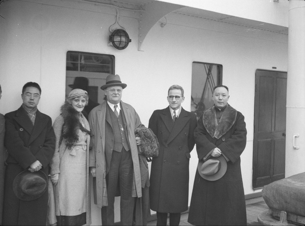 Nathan Roscoe Pound, with others on board a ship